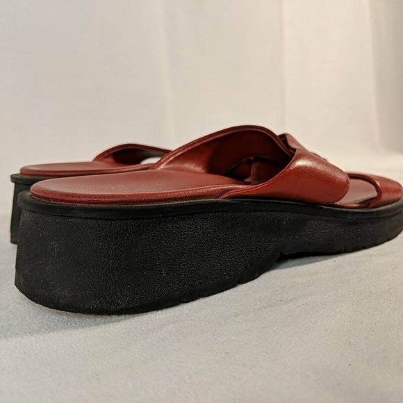 Bare Traps Christy Red Leather Sandals Womens 6.5 M Chunky Platform RT-S01260-10 - Picture 10 of 13